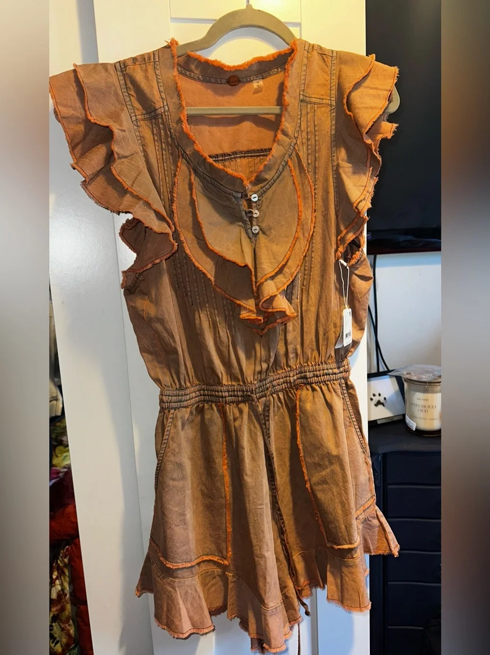 FREE PEOPLE Fp One Naya Chambray Romper $128 MSRP